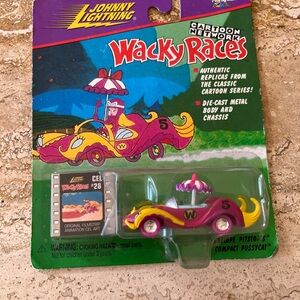 Wacky Races Compact Pussycat Toy Car - Pink and Yellow